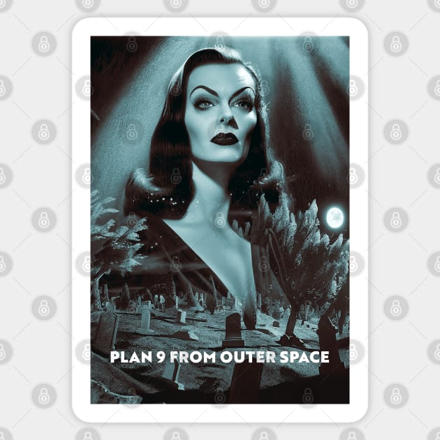 Plan 9 from Outer Space 1959 Sticker by MonoMagic